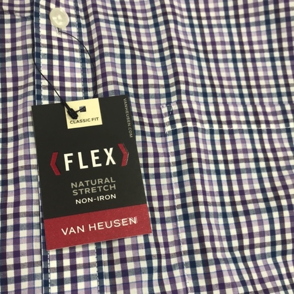 VAN HEUSEN Classic-Fit Gingham Flex Non-Iron Shirt - Picture 6 of 7